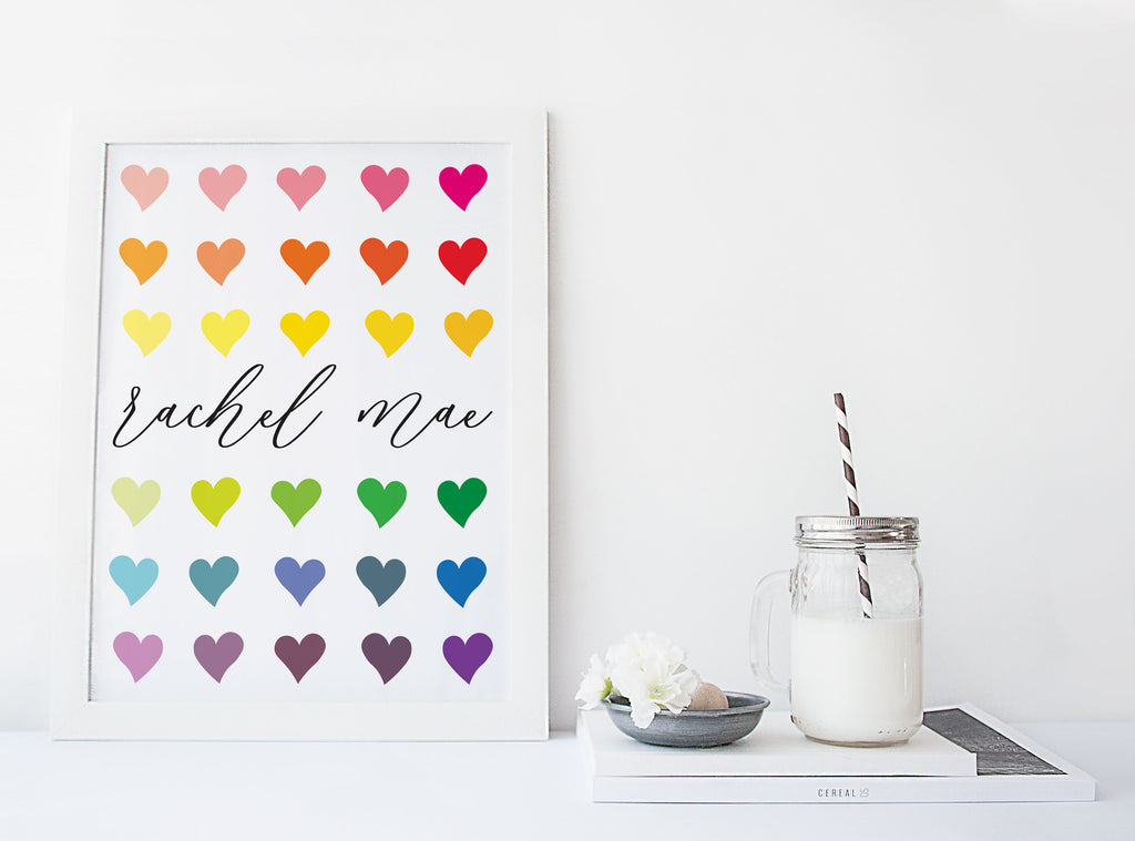 Rainbow Heart Print